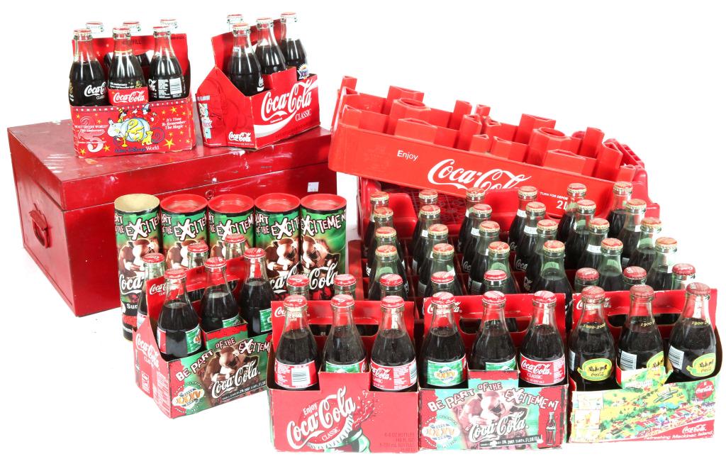COCA COLA BOTTLE COLLECTIBLE LARGE LOT: COCA COLA BOTTLE COLLECTIBLE LARGE LOT Large lot of Coca Cola bottles & collectibles. For display only, Not for consumption.