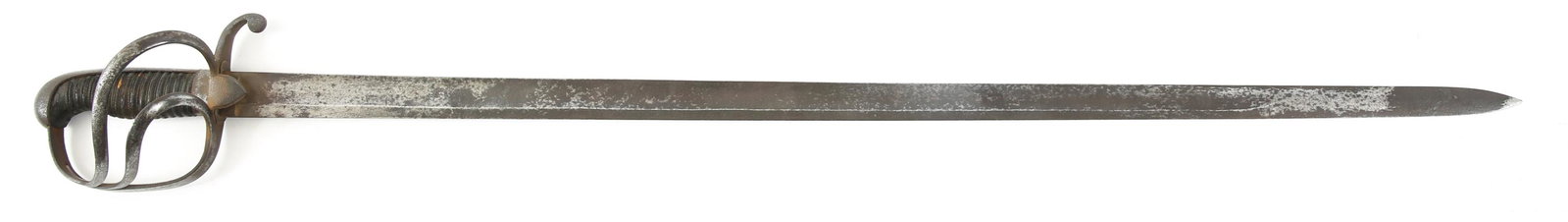 BRITISH 1821 PATTERN LIGHT CAVALRY TROOPERS SWORD: BRITISH 1821 PATTERN LIGHT CAVALRY TROOPERS SWORD British pattern 1821 light cavalry trooper's sword with wire wrapped handle, deep fullered straight back blade with double edged tip. Blade Length: 33