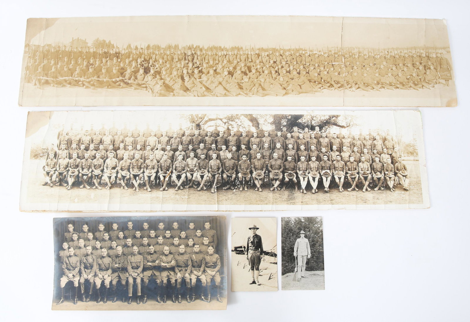 WWI US ARMY YARD LONG COMPANY PHOTOGRAPH LOT: WWI US ARMY YARD LONG COMPANY PHOTOGRAPH LOT Lot includes : two yard longs both of Company "H" of the 62nd Infantry. Officer group / class photo as well as some individual portraits.