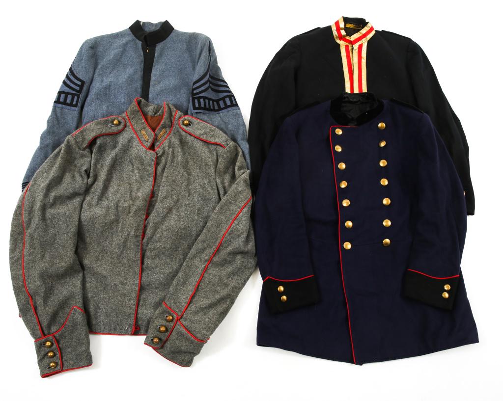HOLLYWOOD MOVIE COSTUMES MILITARY UNIFORMS LOT: HOLLYWOOD MOVIE COSTUMES MILITARY UNIFORMS LOT Lot of 4 Military style tunics movie prop from Hollywood Movie Costumes. Size: Medium - Large