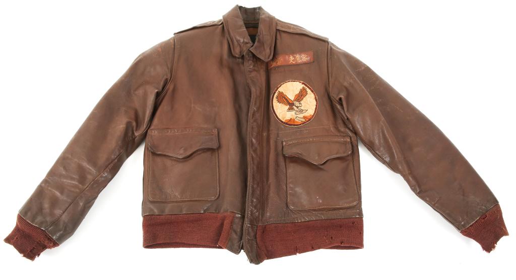 WWII 10th AAF CBI 22nd BOMB SQ A2 FLIGHT JACKET: WWII 10th AAF CBI 22nd BOMB SQ A2 FLIGHT JACKET WWII US Army 10th Air Force CBI, 22nd Bomb Squadron, 7th Bomb Group named A2 leather flight jacket. Leather name tag read " C. E. Strike " ( came off ) 