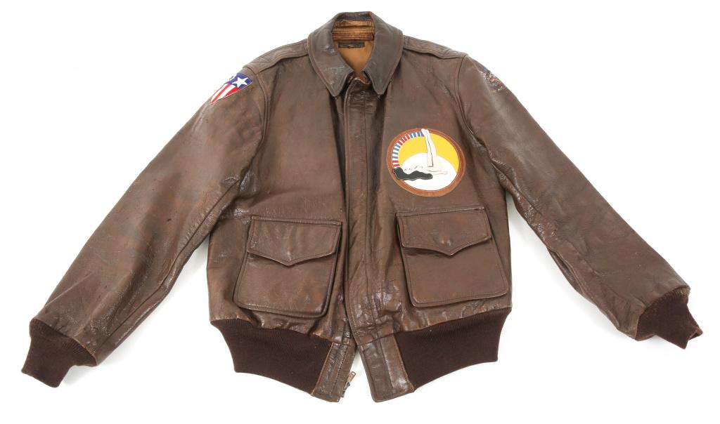 WWII USAAF CBI AIR TRANSPORT ATC A2 FLIGHT JACKET: WWII USAAF CBI AIR TRANSPORT ATC A2 FLIGHT JACKET WWII US Army Air Force CBI Air Transport A2 leather flight jacket. Post War reproduction CBI & ATC leather patches. Size: 42