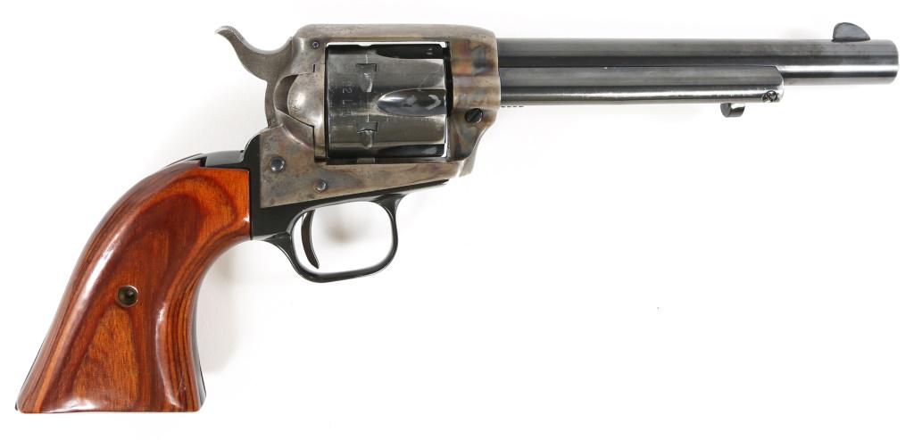 1974 COLT PEACEMAKER .22 LR REVOLVER: 1974 COLT PEACEMAKER .22 LR REVOLVER 1974 Colt Peacemaker .22LR 6-shot revolver. Revolver features replacement Cocobolo wood grips, blued finish on barrel and cylinder, and case hardened frame, with m