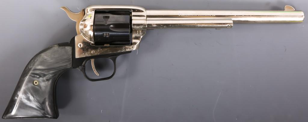COLT SAA PEACEMAKER BUNTLINE .22 LR REVOLVER: COLT SAA PEACEMAKER BUNTLINE .22 LR REVOLVER Colt SAA Peacemaker Buntline .22 LR Double Action Revolver 2nd Amendment. The lot includes walnut chest with commemorative 2nd Amendment plaque. The revolv