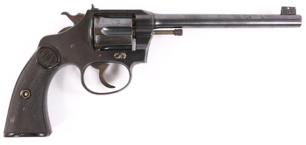 1910 COLT POLICE POSITIVE .22 WRF REVOLVER: 1910 COLT POLICE POSITIVE .22 WRF REVOLVER 1910 Colt Police Positive Revolver. Chambered in .22 WRF. The revolver features checkered hard rubber Colt grips, blued finish and six shot cylinder. Caliber