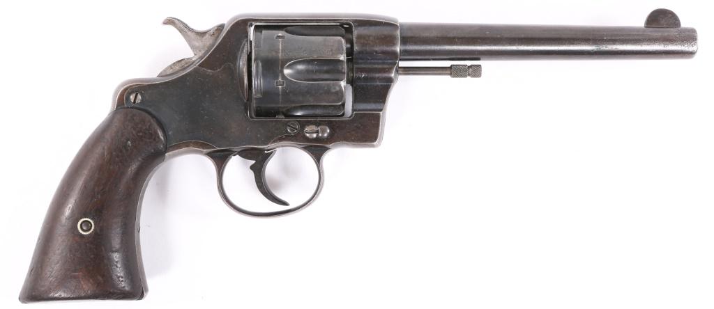 1889 US NAVY COLT M1889 .38 SPECIAL REVOLVER: 1889 US NAVY COLT M1889 .38 SPECIAL REVOLVER 1889 US Navy Colt model 1889 .38 Special double action revolver. Revolver features blued finish, walnut grips, and matching serial numbers on frame, cylind