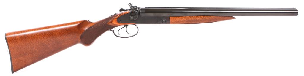 PIONEER ARMS COACH MODEL SHOTGUN 12 GAUGE: PIONEER ARMS COACH MODEL SHOTGUN 12 GAUGE Pioneer arms coach model shotgun chambered in 12 gauge. 3" chamber. Features checkered walnut grip and forend, dual rabbit ear hammers and plastic butt pad. C