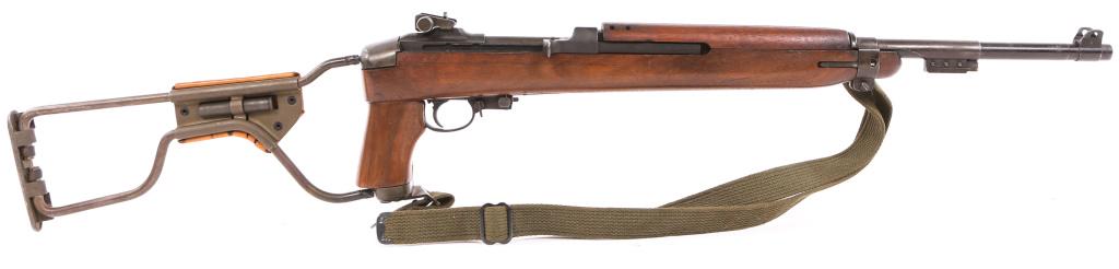 WWII US SAGINAW M1A1 .30 CAL FOLDING STOCK CARBINE: WWII US SAGINAW M1A1 .30 CAL FOLDING STOCK CARBINE 1943-1944 WWII assembled US Saginaw SG M1A1 .30 caliber folding stock carbine. Carbine features replaced folding stock, blued finish, Inland low-wood