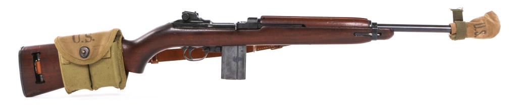 WINCHESTER "BAVARIAN RURAL POLICE" M1 CARBINE: WINCHESTER "BAVARIAN RURAL POLICE" M1 CARBINE 1942-1943 WWII US Winchester "Bavarian Rural Police" marked .30 caliber 1st block production M1 Carbine. Carbine features high-wood walnut stock, blued ba