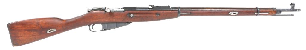 1934 RUSSIAN TULA MODEL 91/30 7.62x54R RIFLE: 1934 RUSSIAN TULA MODEL 91/30 7.62x54R RIFLE 1934 Russian Tula model 91/30 7.62x54R bolt-action rifle, with socket bayonet. Bayonet serial number "349." Imported by CAI. Import mark on receiver reads: