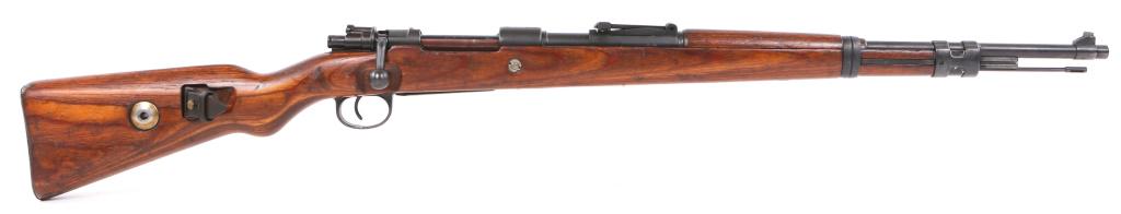 1937 RUSSIAN CAPTURED GERMAN MAUSER K98 RIFLE: 1937 RUSSIAN CAPTURED GERMAN MAUSER K98 RIFLE 1937 Russian Captured German "S/42" Mauser model K98 8mm bolt-action rifle. The rifle features wooden stock, adjustable ladder sight, original leather sli