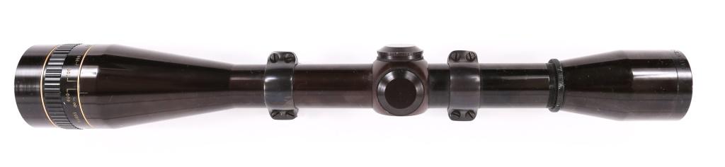 LEUPOLD 12X RIFLE SCOPE: LEUPOLD 12X RIFLE SCOPE Leupold 12X Scope. The scope features blued finish and mounting brackets. Clear optics. Size / Gauge: 12X