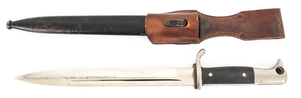 WWII GERMAN ARMY WKC K98 DRESS BAYONET: WWII GERMAN ARMY WKC K98 DRESS BAYONET WWII German Army WKC chromed K98 dress bayonet, with scabbard and frog. Stepped tip on blade. Blade Length: 9.5" Overall Length: 14.5"