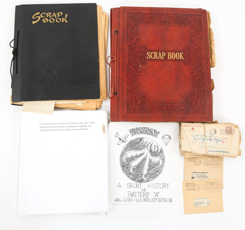 WWI WWII EPHEMERA CORRESPONDENCE DOCUMENT & MORE: WWI WWII EPHEMERA CORRESPONDENCE DOCUMENT & MORE Lot of WWI WWII era Ephemera, correspondence, letters, documents, scrap book and much more. Lot includes handwritten letters both in binders and loose,