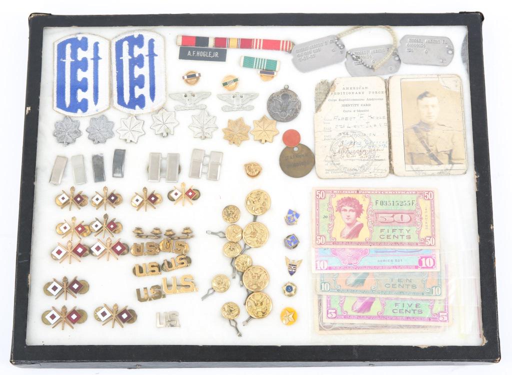 WWIWWII US ARMY GROUPING PINS DOG TAGS & ID CARD Dec 19, 2020