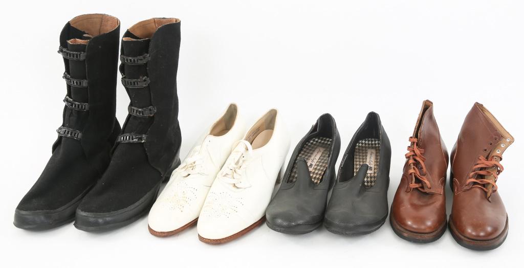 WWII TO KOREAN WAR US SERVICE WOMEN SHOES LOT: WWII TO KOREAN WAR US SERVICE WOMEN SHOES LOT US Military Service Women Shoes. Lot includes : Size 8 rubber sole black fabric boots, Size 7R by American Eagle Nylon top 2.5" heel, Size 10 D White Wing