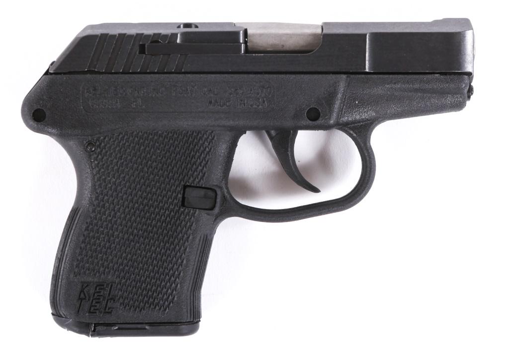 KELTEC MODEL P3AT .380 ACP PISTOL: KELTEC MODEL P3AT .380 ACP PISTOL KelTec model P3AT .380 ACP semi-automatic pistol. Black synthetic frame. Blued finish. One magazine. Original factory box. KelTec cloth carry case. Owners Manual. Cal