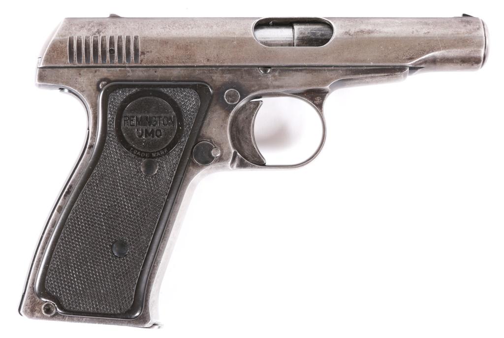 1919 REMINGTON UMC MODEL 51 .380 ACP PISTOL: 1919 REMINGTON UMC MODEL 51 .380 ACP PISTOL 1919 Remington UMC model 51 .380 ACP semi-automatic Pistol. Pedersen patent pistol. Anchor proof mark on the trigger guard. Checkered bakelite grips, blued 