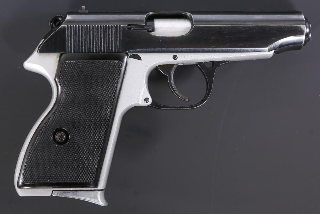 FEG MODEL PA-63 9x18mm MAKAROV PISTOL: FEG MODEL PA-63 9x18mm MAKAROV PISTOL Hungarian FEG model PA-63 9x18mm Makarov semi-automatic Pistol, with brown leather holster, cleaning rod and matching serial number magazine. Checkered composite 