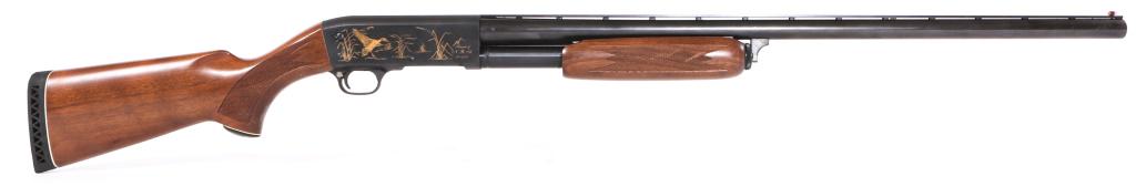 ITHACA MODEL 37 FRIENDS OF NRA 12 GAUGE SHOTGUN: ITHACA MODEL 37 FRIENDS OF NRA 12 GAUGE SHOTGUN Ithaca model 37 "Friends of NRA" 12 gauge pump-action shotgun. 2.75"-3" chamber. Removable choke tube. Satin finished checkered walnut stock and blued f