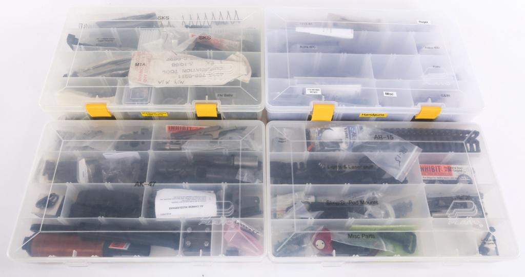 HANDGUN AND RIFLE PARTS AND ACCESSORY LOT: HANDGUN AND RIFLE PARTS AND ACCESSORY LOT Handgun and Rifle Parts and Accessory Lot. The lot includes parts from 1911A1, FN 1900, Astra 400, Ruger 22/45, M1 Carbine, SKS, FN Baby Browning, Mosin Nagan