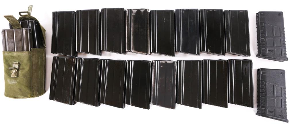 FAL 7.62x51mm RIFLE MAGAZINE LOT OF 20: FAL 7.62x51mm RIFLE MAGAZINE LOT OF 20 FAL 7.62x51mm Rifle Magazine Lot of 20. Each magazine is 20 rounds. Includes two Moses Magazines and 18 unmarked steel magazines. Two magazines are in a magazine