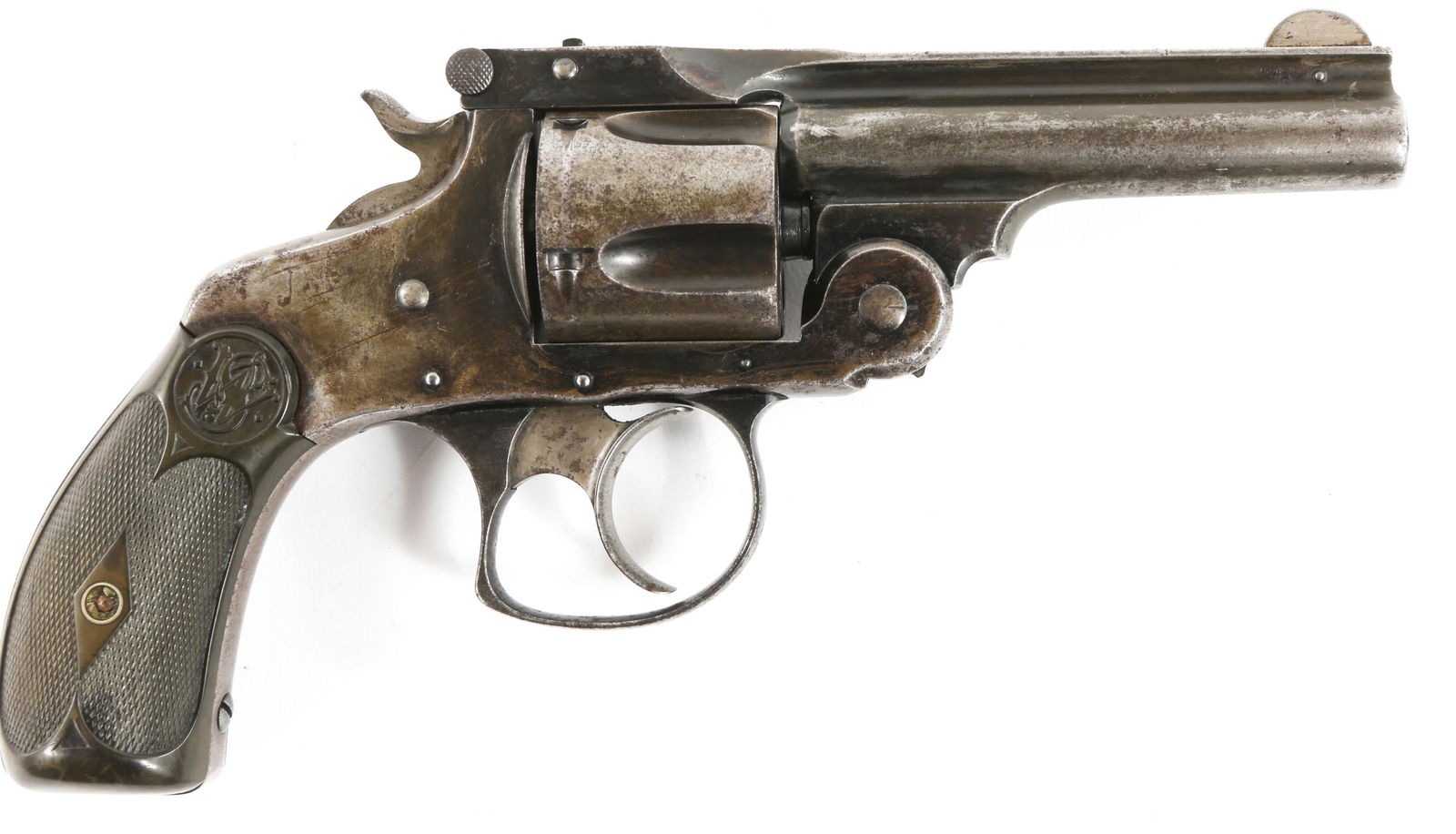 SMITH & WESSON .38 S&W DOUBLE ACTION REVOLVER: SMITH & WESSON .38 S&W DOUBLE ACTION REVOLVER Smith and Wesson .38 S&W Double Action Fifth Model revolver. The sight rib is stamped "Smith and Wesson Springfield Mass. USA. Pat'd Jan 24 65. July 11, 6