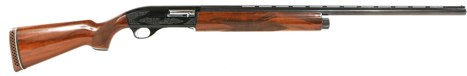 SMITH & WESSON MODEL 1000 12 GAUGE SHOTGUN: SMITH & WESSON MODEL 1000 12 GAUGE SHOTGUN Smith and Wesson Model 1000 12 Gauge Semi-Automatic Shotgun. The receiver is marked "Smith and Wesson Model 1000". The barrel is marked "Made in Japan to SW