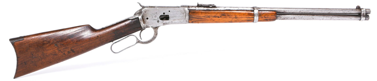 1915 WINCHESTER MODEL 1892 .44WCF CALIBER CARBINE: 1915 WINCHESTER MODEL 1892 .44WCF CALIBER CARBINE 1915 Winchester Model 1892 .44WCF Lever Action Carbine. The receiver tang is marked "Model 1892 Winchester Trademarks Reg.". The barrel shank is marke