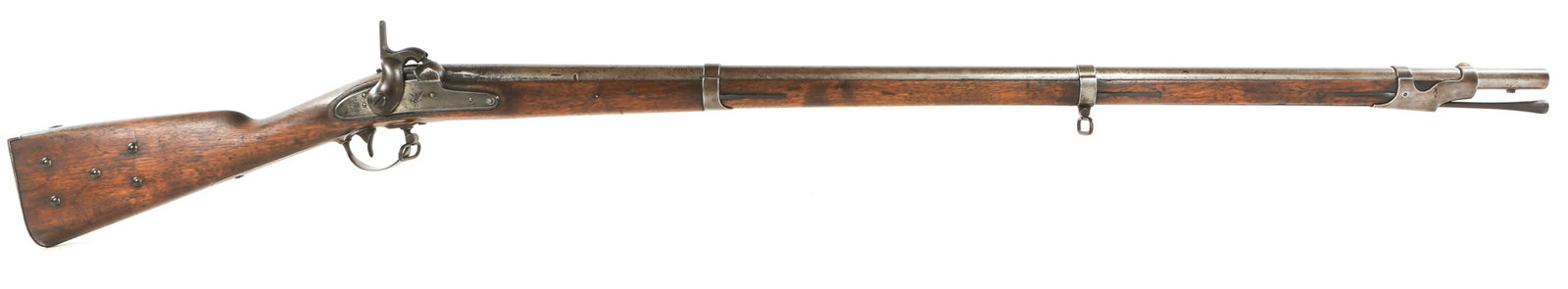 1847 HARPERS FERRY MODEL 1842 .69 CALIBER MUSKET: 1847 HARPERS FERRY MODEL 1842 .69 CALIBER MUSKET 1847 Harpers Ferry Model 1842 .69 Caliber Musket. The butt-plate is marked "U.S". The right side of the butt has five rivets. The left side of the butt