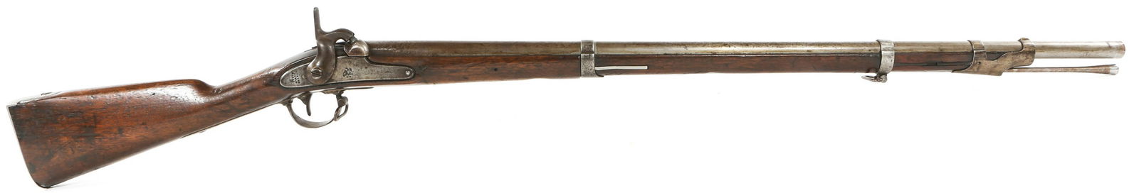 1851 SPRINGFIELD MODEL 1842 .69 CAL MUSKET: 1851 SPRINGFIELD MODEL 1842 .69 CAL MUSKET 1851 Springfield Model 1842 .69 Caliber Percussion Musket. The butt-plate is marked "U.S." Behind the trigger guard, there is a star. The lock plate is marke