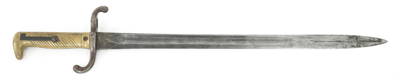 IMPERIAL GERMAN M1871 SWORD BAYONET BY ALEX COPPEL: IMPERIAL GERMAN M1871 SWORD BAYONET BY ALEX COPPEL Imperial German Model 1871 Sword Bayonet. Straight blade with fuller. Ricasso marked "Alex. Coppel Solingen", spine is marked with the regal crown pr