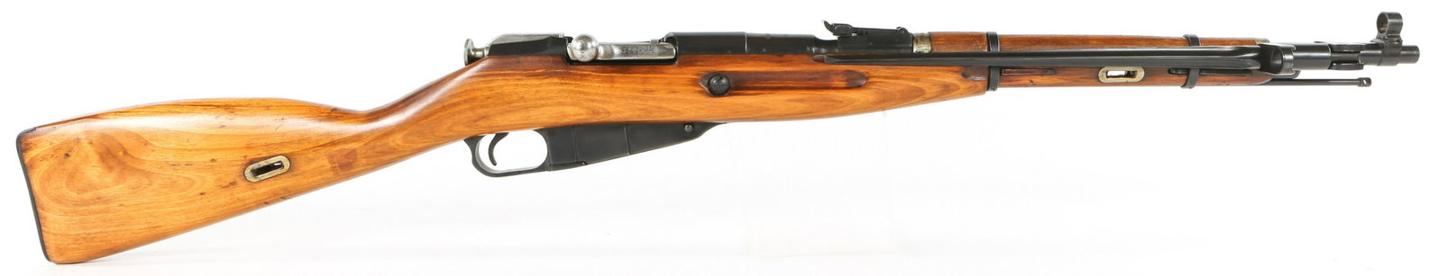 1946 RUSSIAN IZHEVSK MODEL 44 7.62x54r CARBINE: 1946 RUSSIAN IZHEVSK MODEL 44 7.62x54r CARBINE 1946 Russian Izhevsk Model 44 7.62x54r Bolt Action Carbine. Import mark on the left side of the muzzle is stamped "M44 Russia 7.62x54 CAI St. Alb. VT" Ma