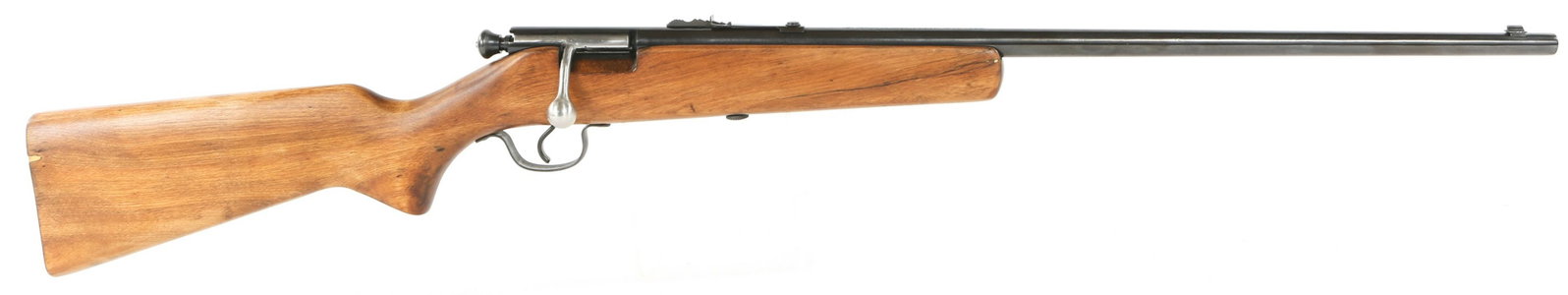 SPRINGFIELD MODEL 15 BOLT ACTION .22 CALIBER RIFLE: SPRINGFIELD MODEL 15 BOLT ACTION .22 CALIBER RIFLE Springfield model 15 bolt action .22 caliber rifle. Barrel stamped "Springfield Model 15" and ".22 Short, Long, and Long Rifle". Wooden stock. Fixed 