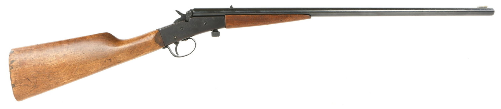 STEVENS MODEL LITTLE SCOUT 14 1/2 .22 CAL RIFLE: STEVENS MODEL LITTLE SCOUT 14 1/2 .22 CAL RIFLE J. Stevens Arms Co. model Little Scout 14 1/2 single shot, falling block .22 caliber rifle. Barrel stamped "J. Stevens Arms Co. Chicopee Falls, Mass" an