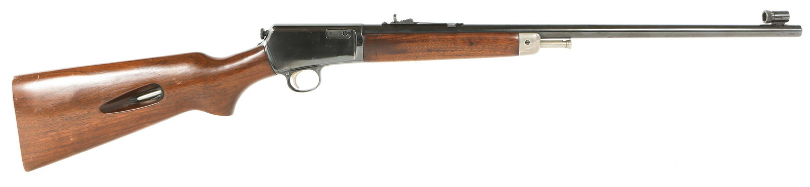 WINCHESTER MODEL 03 SEMI AUTOMATIC .22 CAL RIFLE: WINCHESTER MODEL 03 SEMI AUTOMATIC .22 CAL RIFLE Winchester model 1903 semi-automatic .22 caliber rifle. Manufactured in 1903. Barrel stamped with "Winchester" trademark, "Model 1903 .22 Cal Automatic