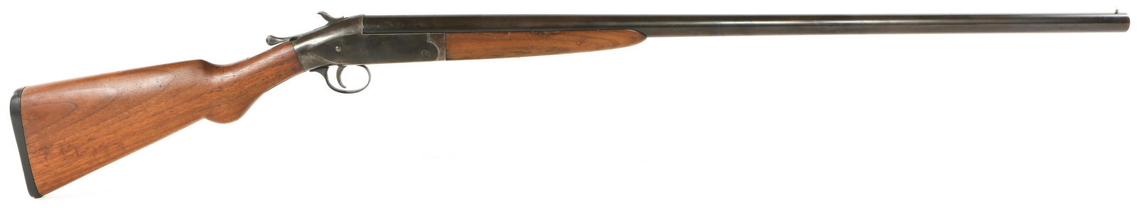 ARMORY GUN CO 12 GA BREAK OVER SHOTGUN: ARMORY GUN CO 12 GA BREAK OVER SHOTGUN Armory Gun Co. single shot, break over 12GA shotgun. Receiver stamped "Armory Gun Co." Walnut stock and forend. Front bead sight. Provenance - George Hass (US Ar
