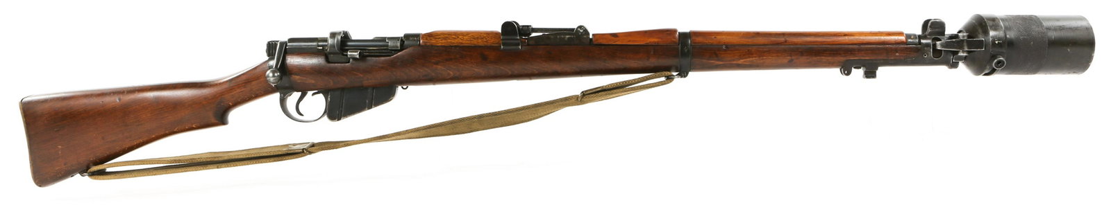 AUSTRIAN POLICE BSA SHTLE III .303 BRIT RIFLE: AUSTRIAN POLICE BSA SHTLE III .303 BRIT RIFLE Austrian Police marked British BSA Co. SHTLE III .303 Brit. bolt-action Rifle. Wooden stock. Blued finish. One magazine. Bayonet lug. Grenade launcher. Ma