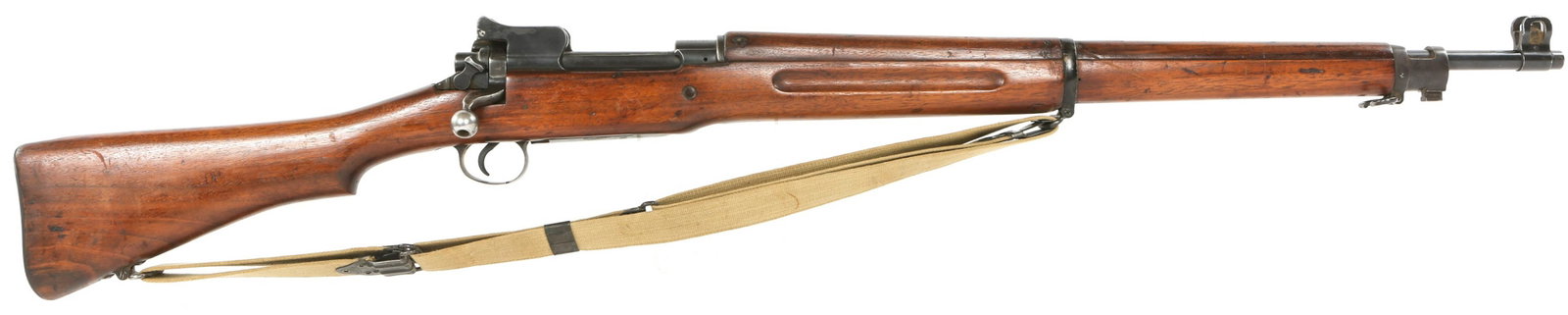1918 BRITISH US M1917 REMINGTON ENFIELD RIFLE: 1918 BRITISH US M1917 REMINGTON ENFIELD RIFLE 1918 British US M1917 Remington Enfield .30-06 SPRG Bolt Action Rifle. Walnut stock. Blued finish Bayonet lug. NoBuckL sling. Right side of buttstock and 