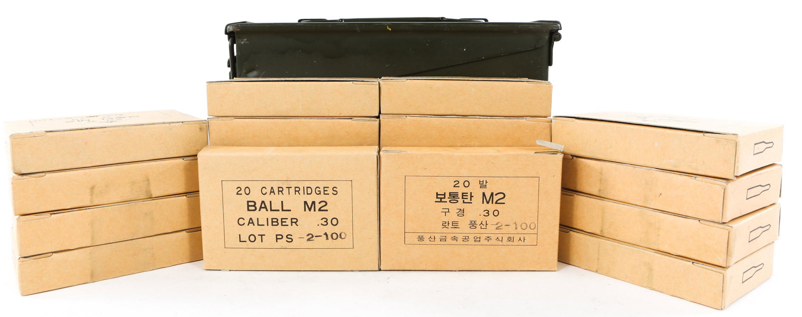 AMMUNITION IN CAN .30-06 400 ROUNDS: AMMUNITION IN CAN .30-06 400 ROUNDS 400 rounds of Korean .30-06 ammunition. 20 cartons marked "20 Cartridges Ball M2 Caliber .30" in ammo can. Caliber / Gauge: .30-06