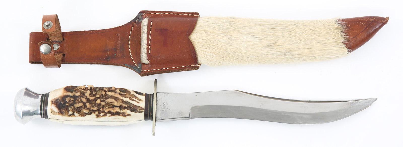 SIBERIAN SKINNER KNIFE BY OTHELLO ANTON WINGEN JR: SIBERIAN SKINNER KNIFE BY OTHELLO ANTON WINGEN JR Siberian Skinner' Bowie Style Hunting Knife by Othello Anton Wingen Jr. Solingen Germany, as marked on ricasso and spine. Chrome polished curved blade