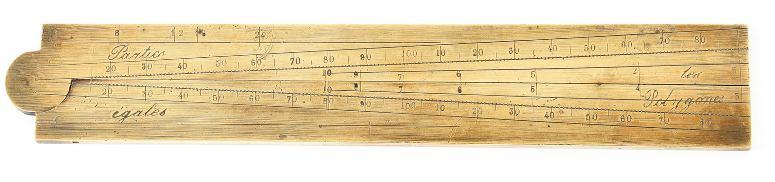 BRITISH VICTORIAN BRASS GUNNERY SECTOR: BRITISH VICTORIAN BRASS GUNNERY SECTOR A Victorian brass military gunnery sector, used for cannon/artillery plotting and navigation. The instrument consists of two brass rulers of equal length joined 