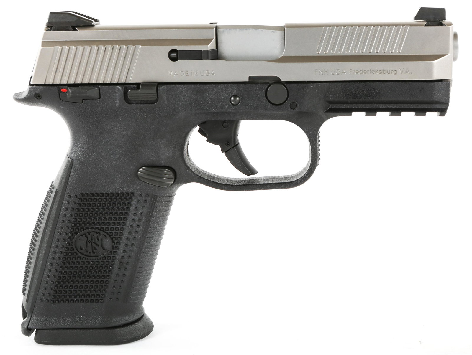 FN MODEL FNS-9 SEMI-AUTOMATIC 9mm PISTOL: FN MODEL FNS-9 SEMI-AUTOMATIC 9mm PISTOL FN Model FNS-9 semi-automatic 9x19mm pistol . Factory hard case and accessories. Replacement back strap and three 17 round magazines. Caliber / Gauge: 9x19mm B