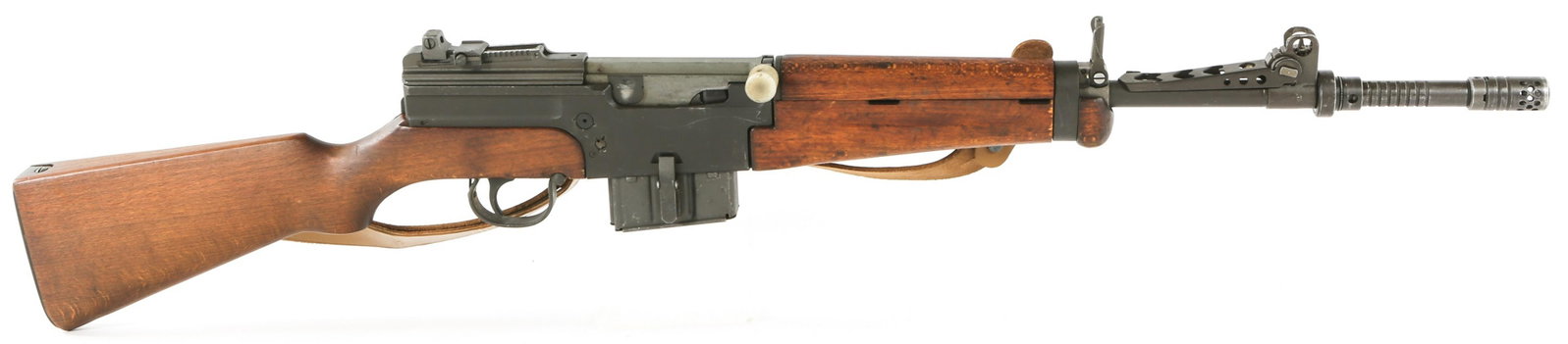 FRENCH MAS MLE 1949-56 7.62x51mm SEMI AUTO RIFLE: FRENCH MAS MLE 1949-56 7.62x51mm SEMI AUTO RIFLE French MAS MLE 1949-56 7.62x51mm semi-automatic rifle. Import mark of "France CAI ST ALB VT" on optic mount. "MAS MLE 1949-56 CAL. 7.62 .308" with "P73