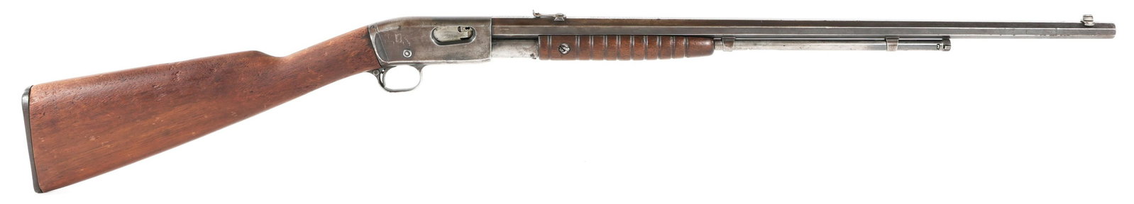 REMINGTON MODEL 12 PUMP ACTION RIFLE .22 REM: REMINGTON MODEL 12 PUMP ACTION RIFLE .22 REM Remington Model 12 pump action rifle chambered in .22 Rem Special. Tube magazine. Remington UMC buttpad. Octagonal 23.5" barrel. Caliber / Gauge: .22 Rem S