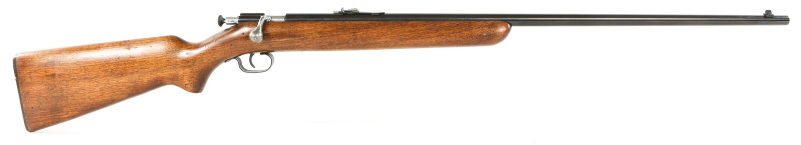 WINCHESTER MODEL 67 .22 CALIBER BOLT ACTION RIFLE: WINCHESTER MODEL 67 .22 CALIBER BOLT ACTION RIFLE Winchester model 67 .22 Short-Long-Long Rifle bolt action rifle. The barrel is marked "Winchester Model 67 .22 S, L or LR. New Haven, Conn". Wood stoc