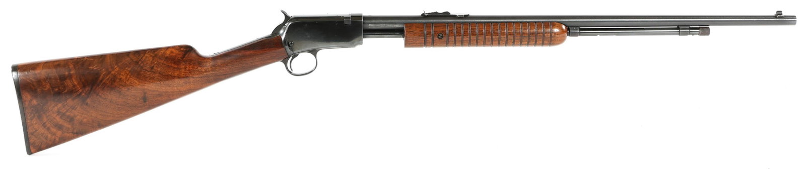 1941 WINCHESTER MODEL 62A PUMP ACTION RIFLE 22 CAL: 1941 WINCHESTER MODEL 62A PUMP ACTION RIFLE 22 CAL Winchester Model 62A pump action rifle chambered in .22 S-L-LR. Three quarters magazine tube. Manufactured in 1941. Caliber / Gauge: .22 S-L-LR Barre