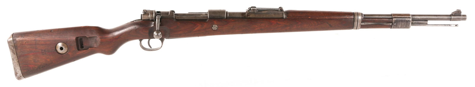1942 WWII GERMAN MAUSER K.98 8mm RIFLE: 1942 WWII GERMAN MAUSER K.98 8mm RIFLE 1942 WWII German Mauser K.98 8mm Bolt Action Rifle. Matching serial number stamped on the receiver, bolt, buttplate, floorplate, and barrel band. Mauser-Oberndor