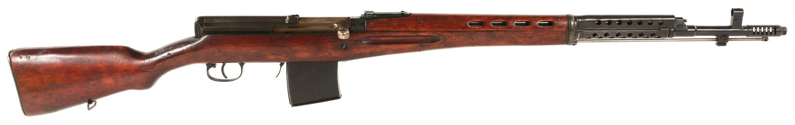1940 FINNISH CAPTURE RUSSIAN TULA SVT-40 RIFLE: 1940 FINNISH CAPTURE RUSSIAN TULA SVT-40 RIFLE 1940 Finnish Capture Russian Tula SVT-40 Tokarev Semi Automatic Rifle. Finnish "SA" stamp above serial number on the receiver. Matching serial number on 
