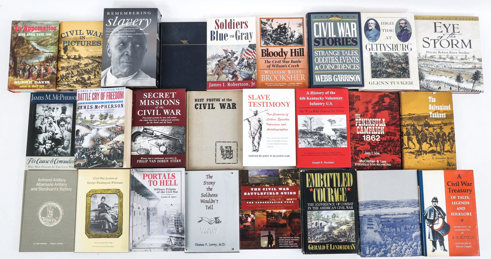 CIVIL WAR HISTORICAL & REFERENCE BOOKS LOT OF 26: CIVIL WAR HISTORICAL & REFERENCE BOOKS LOT OF 26 Civil War Historical & Reference Books, lot of 26. -Battle Cry of Freedom, by James M. McPherson. Soft cover. -Eye of the Storm, by Private Robert Knox